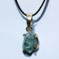 Pendentif Aigue marine brute Argent 925 sur cordon réglable