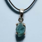 Pendentif Aigue marine brute Argent 925 sur cordon réglable