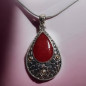 Pendentif Corail gorgone Ethnique avec chaîne Argent 925
