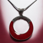 Pendentif Corail gorgone Ethnique rond avec chaîne Argent 925