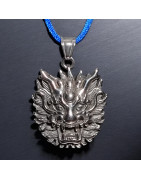 Pendentif Acier Tête de dragon avec cordon réglable