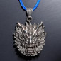 Pendentif Acier Tête de dragon avec cordon réglable