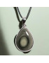 Pendentif Obsidienne Œil d'argent Argent 925 sur cordon