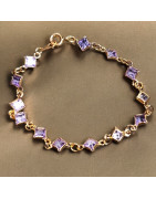 Bracelet Améthyste Plaqué or