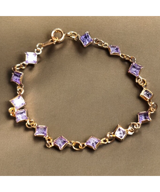Bracelet Améthyste Plaqué or