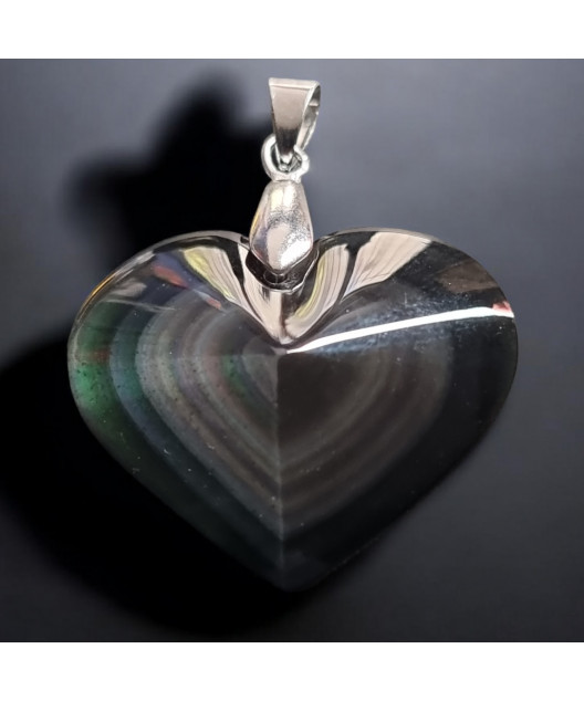 Pendentif Obsidienne Œil céleste Cœur