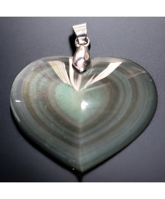 Pendentif Obsidienne Œil céleste Cœur