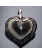 Pendentif Obsidienne Œil céleste Cœur