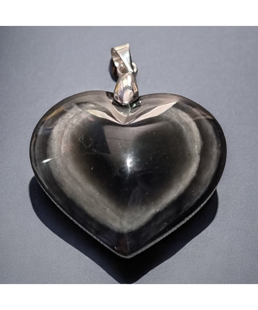 Pendentif Obsidienne Œil céleste Cœur