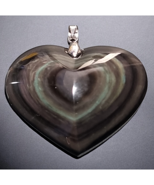 Pendentif Obsidienne Œil céleste Cœur