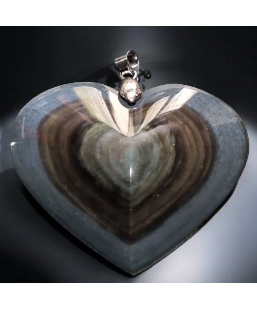 Pendentif Obsidienne Œil céleste Cœur