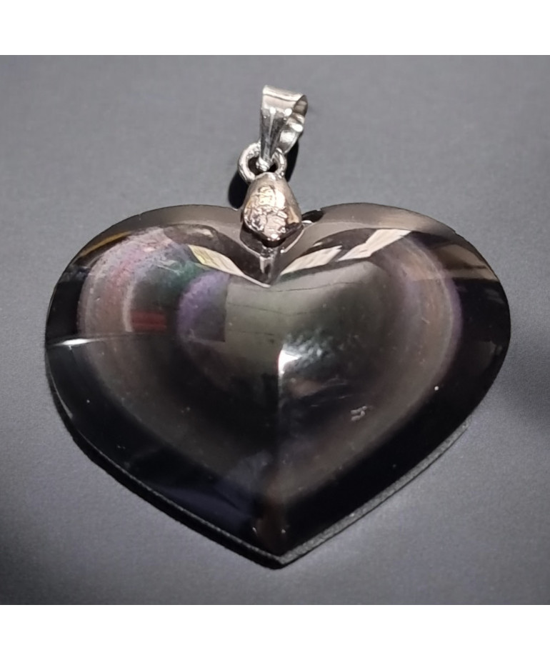 Pendentif Obsidienne Œil céleste Cœur