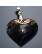 Pendentif Obsidienne dorée Cœur