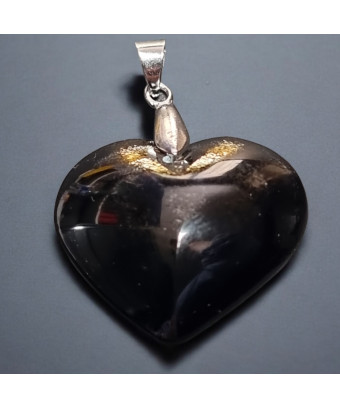 Pendentif Obsidienne dorée Cœur