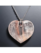 Pendentif Quartz Hématoïde Cœur sur chaîne