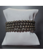 Bracelet Pyrite facettées Pierres rondes 6mm