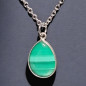 Pendentif Malachite avec chaîne acier inox