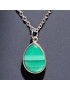 Pendentif Malachite avec chaîne acier inox