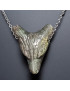 Pendentif Labradorite Tête de loup avec chaîne