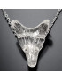 Pendentif Cristal de roche Tête de loup avec chaîne