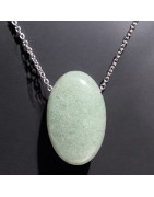 Pendentif Aventurine verte avec chaîne