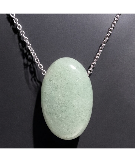 Pendentif Aventurine verte avec chaîne