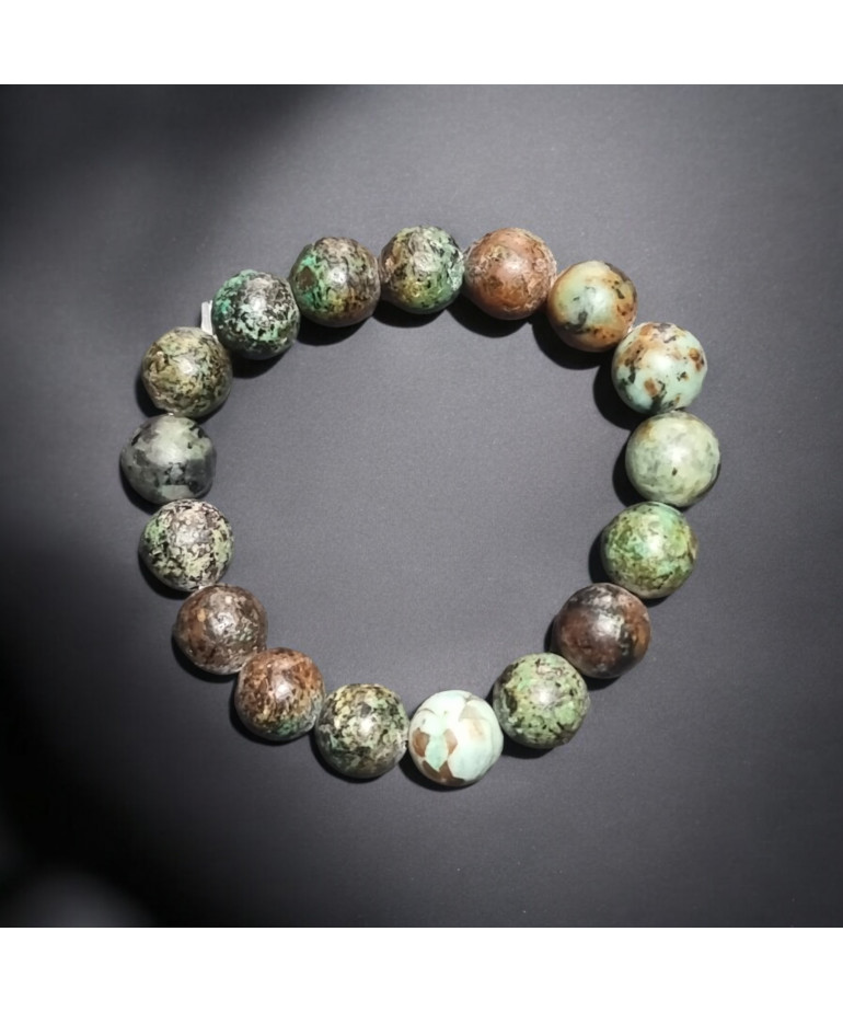 Bracelet Turquoise d'Afrique Pierres rondes 8mm