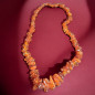 Collier Ambre baltique Cognac Baroque sautoir