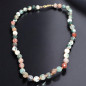Collier Agate mousse et Agate Arbre facettée Pierres rondes 8mm