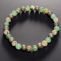 Bracelet Pyrite Jade et Rhyolite Pierres rondes 6mm