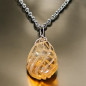 Pendentif Citrine sur chaîne acier inox