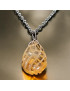 Pendentif Citrine sur chaîne acier inox