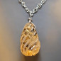 Pendentif Citrine sur chaîne acier inox