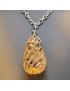 Pendentif Citrine sur chaîne acier inox