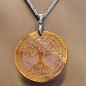 Pendentif Œil de tigre Arbre de vie rond avec chaîne