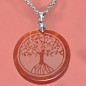 Pendentif Opale de feu Arbre de vie avec chaine