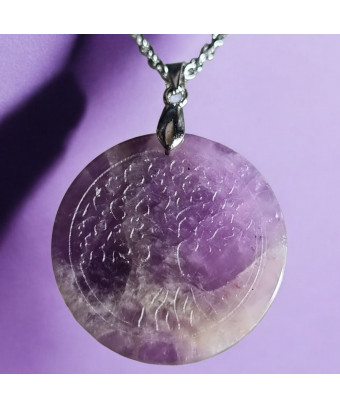 Pendentif Améthyste Arbre de vie avec chaîne