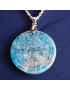 Pendentif Apatite bleue Arbre de vie sur chaîne