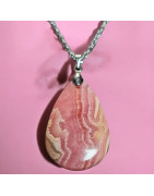 Pendentif Rhodochrosite avec chaîne Acier inox