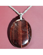 Pendentif Œil de taureau sur chaîne acier inox