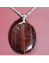 Pendentif Œil de taureau sur chaîne acier inox