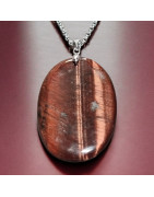 Pendentif Œil de taureau sur chaîne acier inox