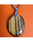 Pendentif Œil de tigre avec chaîne