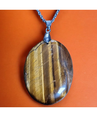Pendentif Œil de tigre avec chaîne