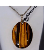Pendentif Œil de tigre avec chaîne