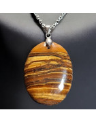 Pendentif Œil de tigre avec chaîne