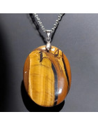 Pendentif Œil de tigre avec chaîne