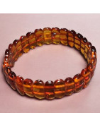 Bracelet Ambre Cognac lamelles