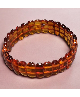 Bracelet Ambre Cognac lamelles