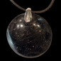 Pendentif Tourmaline noire rond sur cordon